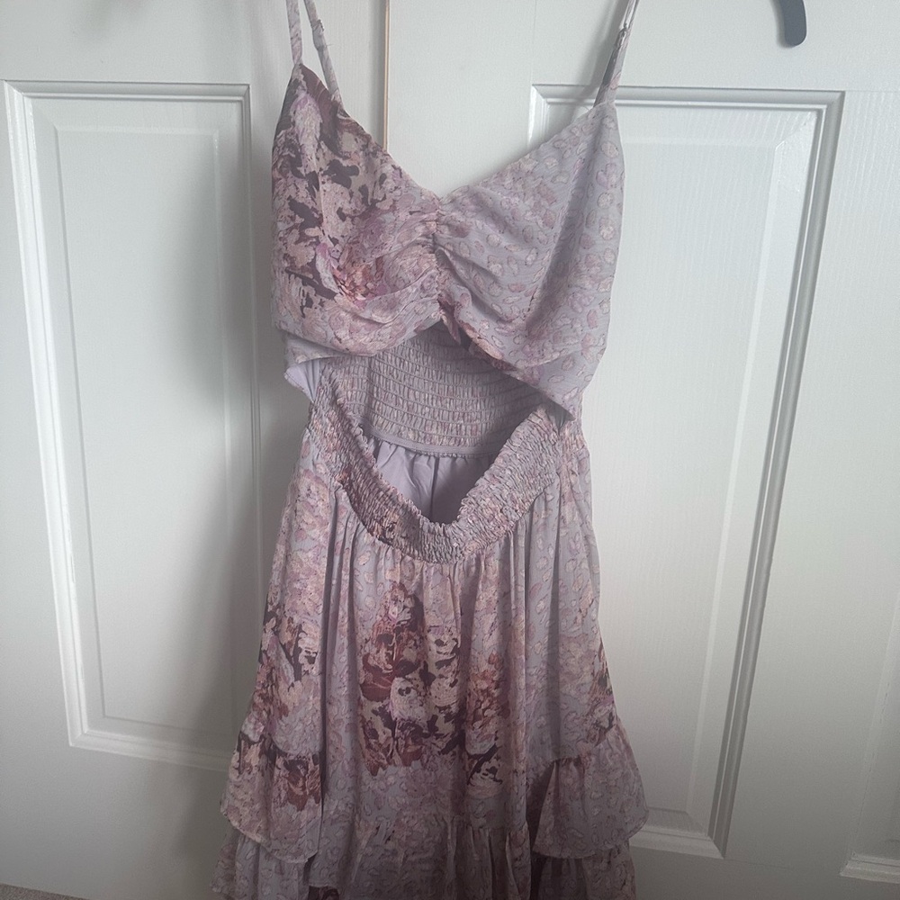Privy Pink Sundress Sleeveless Cutout Dress